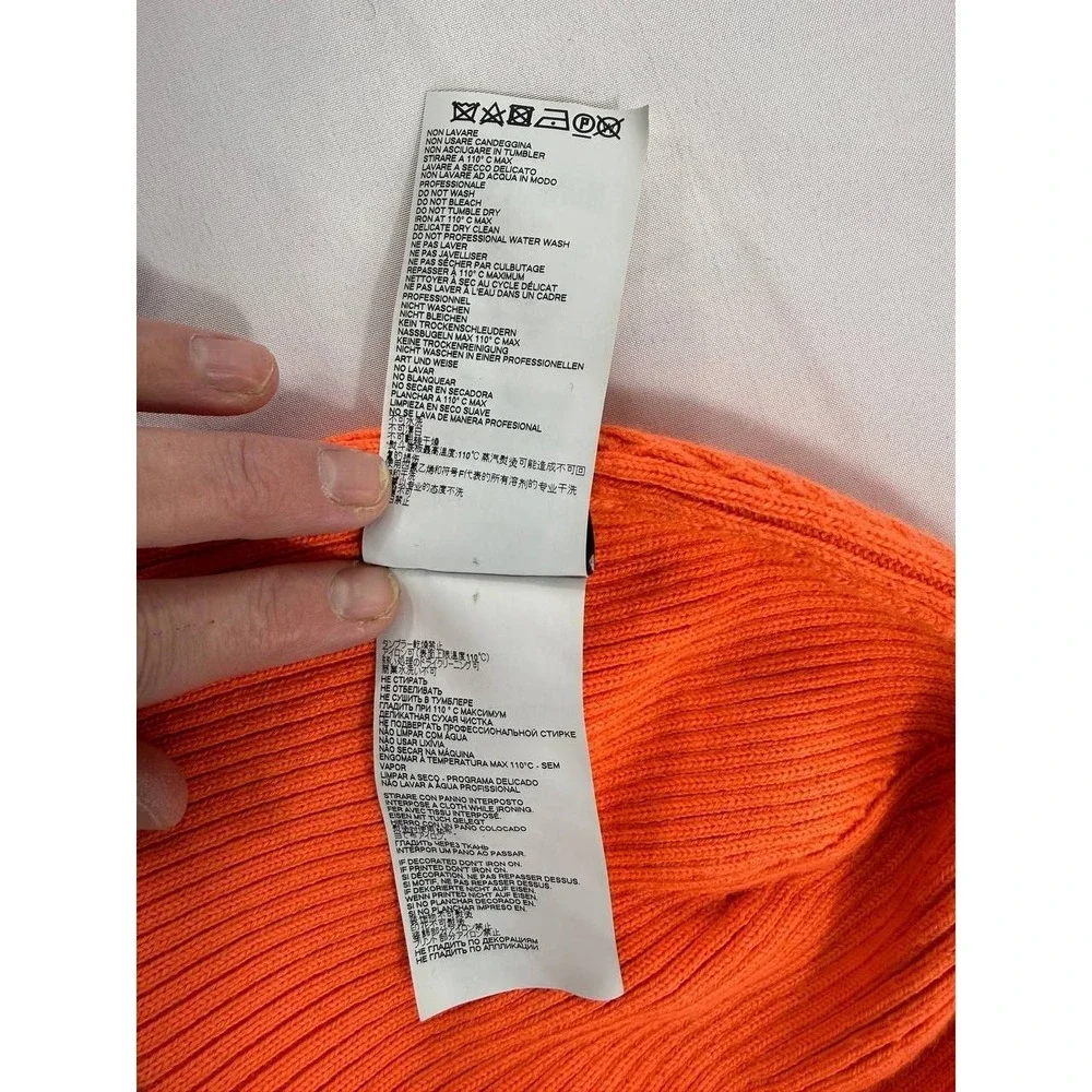 Just Cavalli Signature Logo Scarf Beanie Set Orange Black Size Small Italy